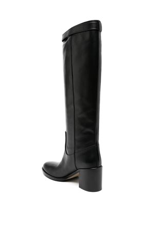 Black calf leather knee-length boots VIA ROMA 15 | 4040NERO